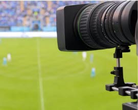 A video camera focusing on a soccer field . Photo: EUIPO
