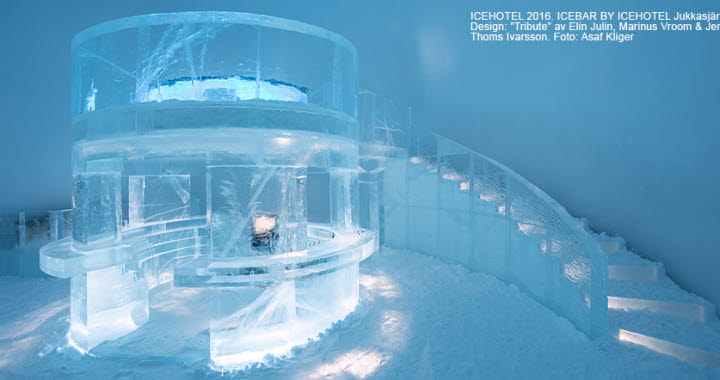 Designskiss av isbaren på ishotellet i Jukkasjärvi Foto: Asaf Kliger