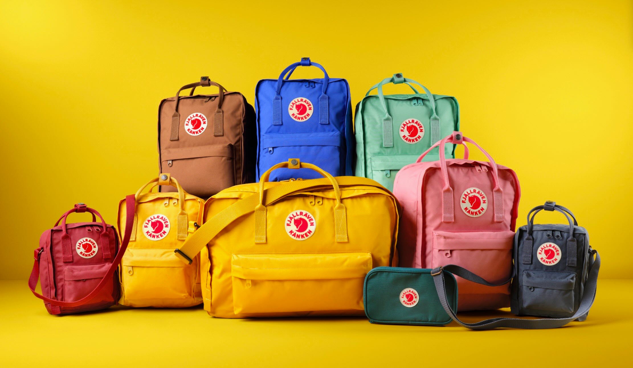 Kånkenryggsäckar i olika storlekar och färger. Foto: Fjällräven